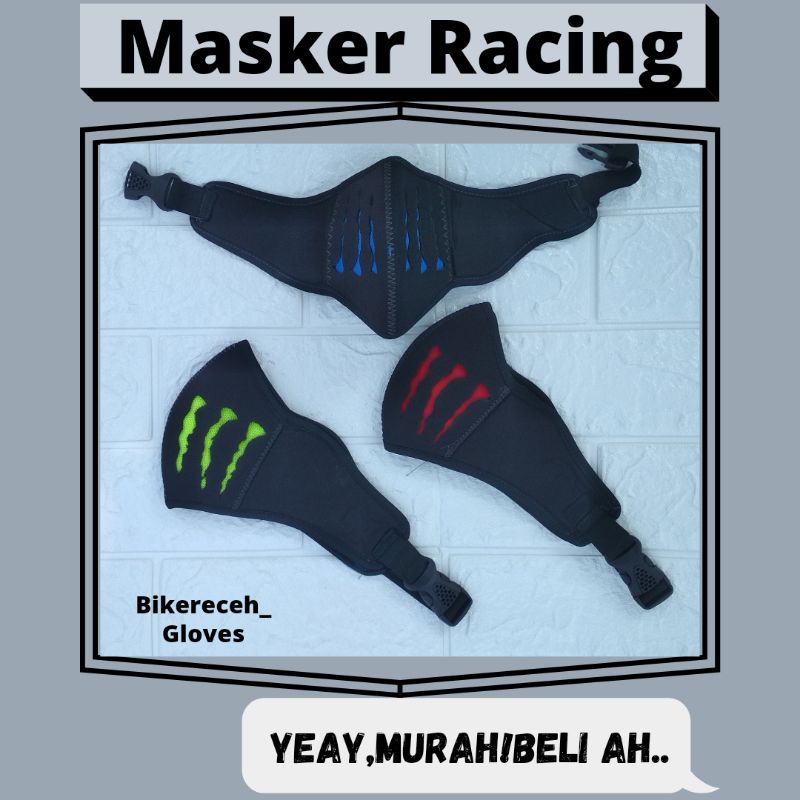 MASKER RACING 3 PLY ANTI DEBU POLUSI SPORT SEPEDA MOTOR