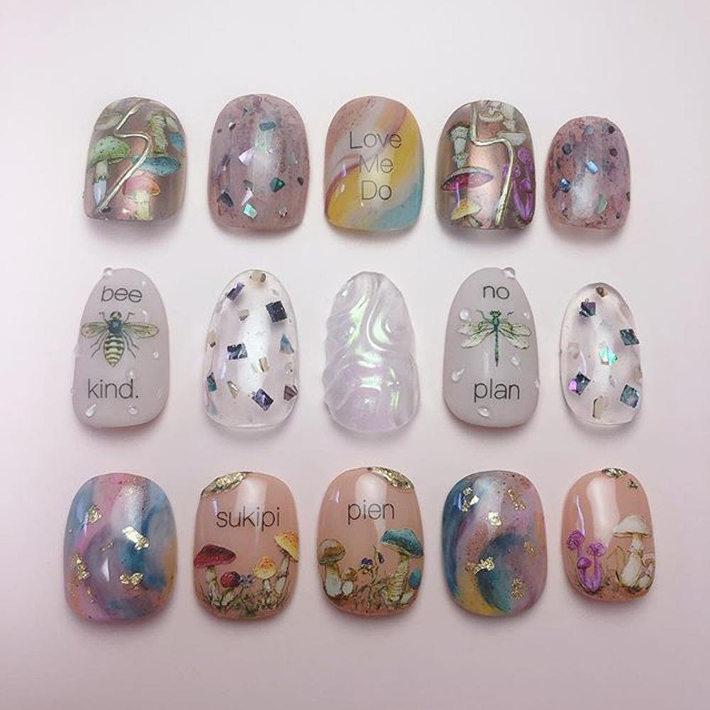 AUGUSTINA Agustina Butterfly Nail Art 3D Tahan Air Tembus Dekorasi Nail Art