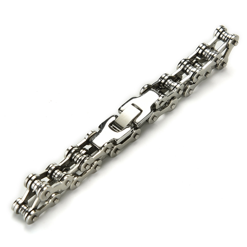 {LUCKID}Punk Stainless Steel Bracelet Men Biker Bicycle Motorcycle Chain Bracelets 8.5&quot;