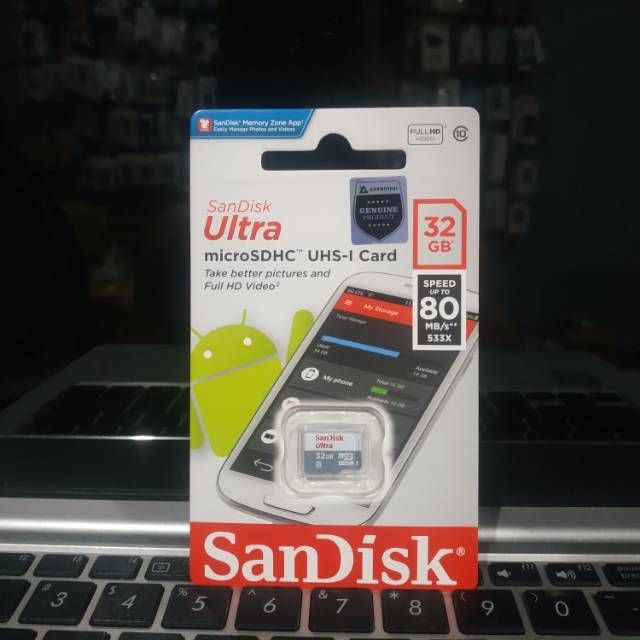 MEMORY CARD SANDISK ULTRA CLASS 10 32 GB 80 MB/S