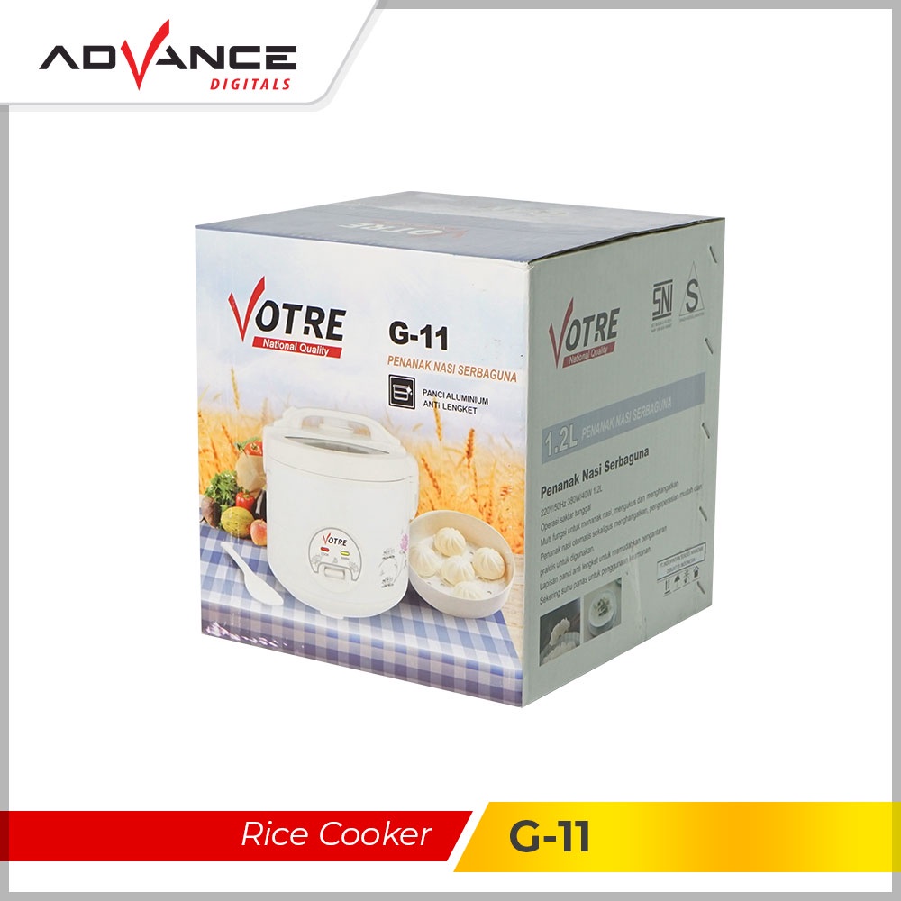 【Garansi Resmi 1 tahun】READY STOCK ADVANCE Rice Cooker 1.2L Magic Com Penanak nasi G11 Tutup Kaca Transparan