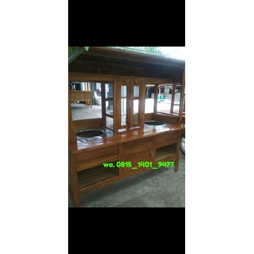 gerobak Bakso kayu jati,grobak kayu jati, rombong mie ayam kayu jati, rombong bakso kayu jati