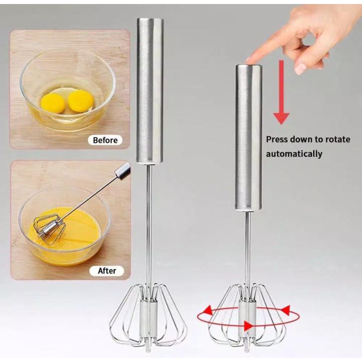 [ COD ] Kocokan Telur Stainless Steel Warna  / Kocokan Adonan Manual / Egg Whisk Mixer Manual