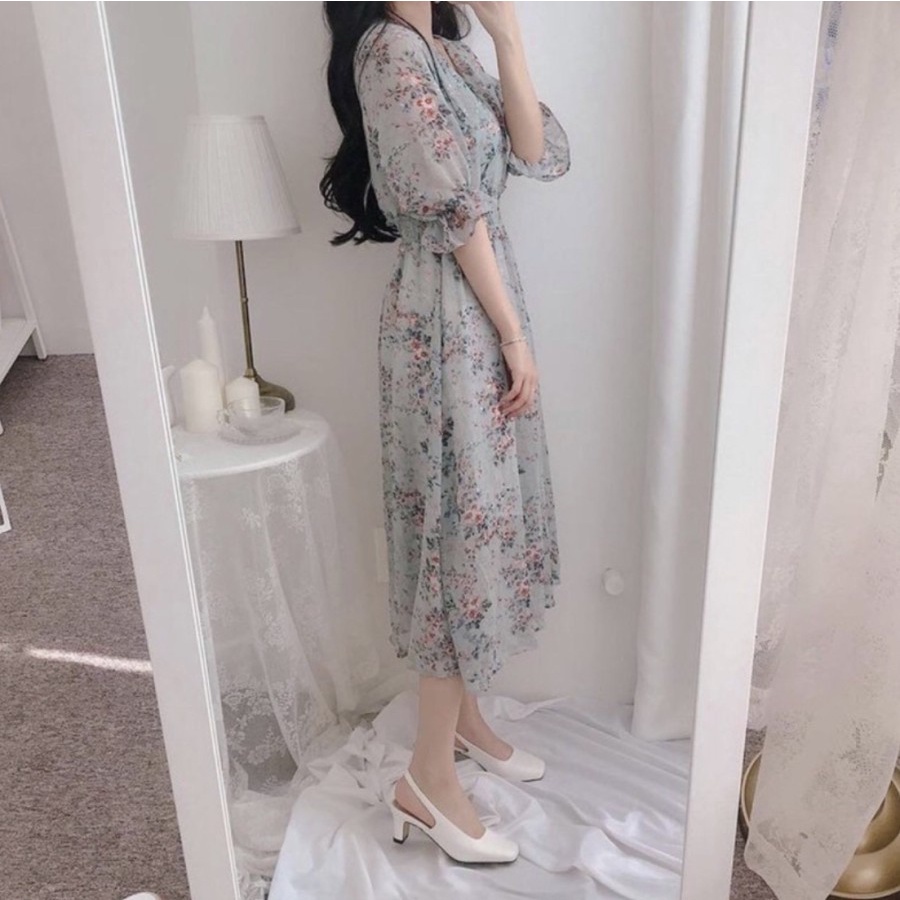 CASUAL OFFICE MIDI DRESS PREMIUM CHIFFON KARET ALL SIZE NEW ARRIVAL