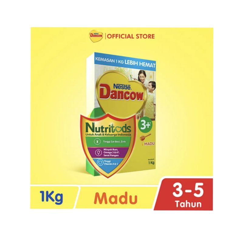 DANCOW Advanced/Nutritods 1+/3+/5+ Madu/Vanila/Coklat Kemasan 1kg dan 900gr