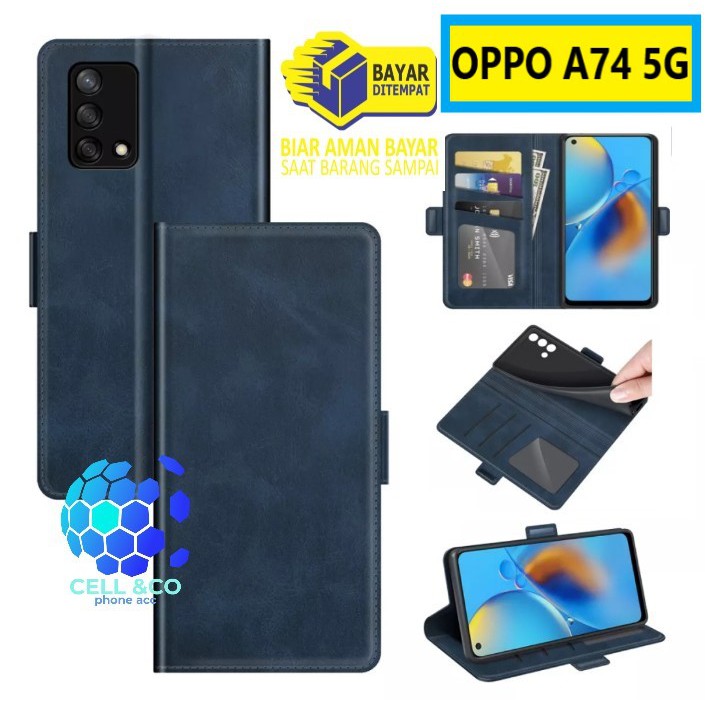 Flip cover OPPO A74 5G NEW Flip case buka tutup kesing hp casing flip case leather wallet