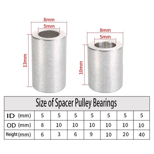 [HAEBOT] Openbuilds Aluminium Alumunium Spacer M5 3mm 6mm 9mm 10mm 20mm 40mm 8x6 10x3 10x6 10x9 10x10 10x20 10x40 mm