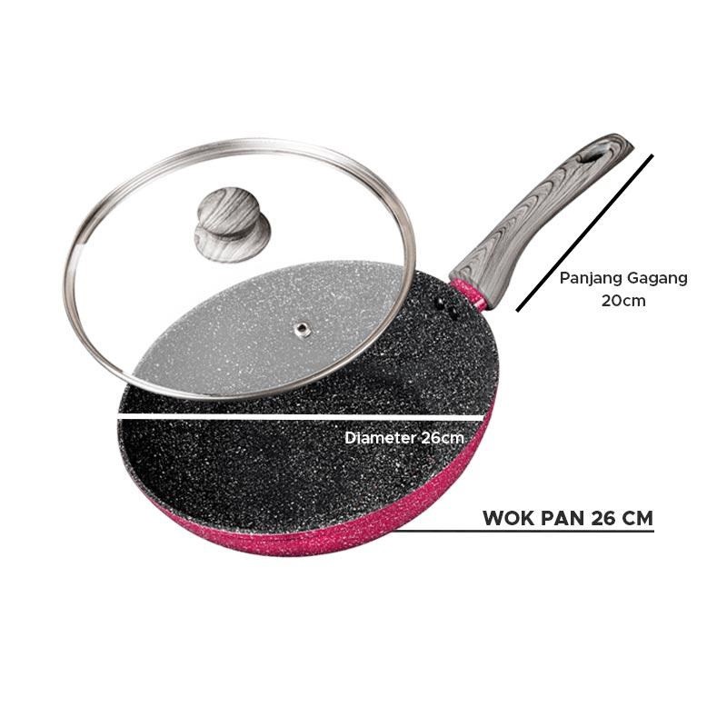 Bolde Super PAN Granite Panci Set + Tutup Kaca 5 pcs Set Blackpink