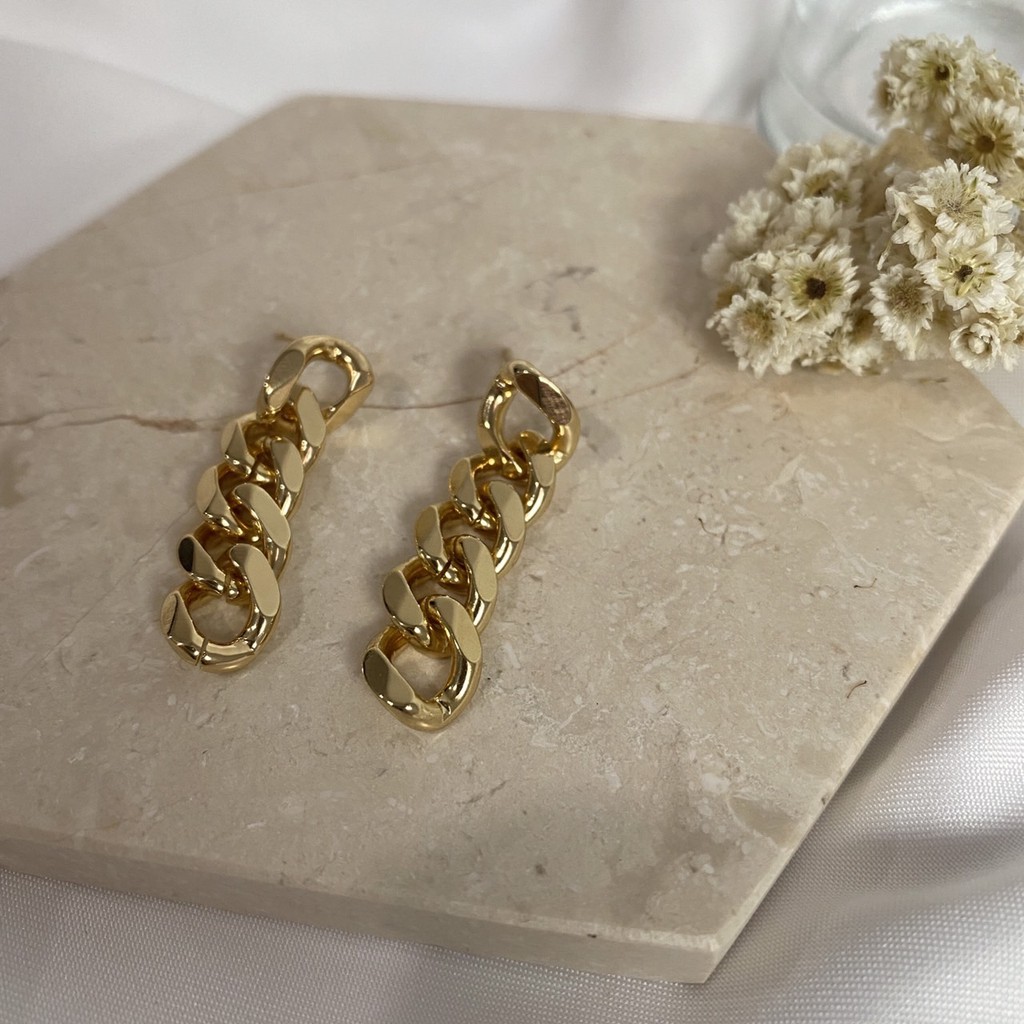 Gold Earrings / Aksesoris Anting Wanita Anting Korea Murah / Fashion Earrings / Anting Rantai / Chain Earrings / Anting Bunga / Anting Mutiara