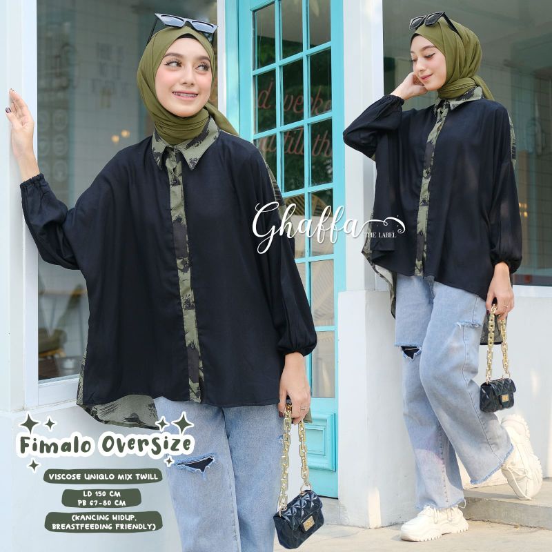 FIMALO OVERSIZE BY GHAFFA THE LABEL / BLOUSE MOTIF MUSLIMAH / Oversize rayon viscose uniqlo premium