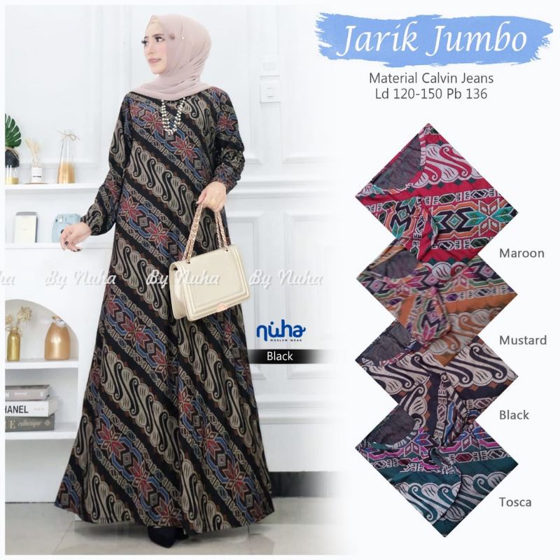 Jarik Jumbo - Gamis Calvin Jeans Terbaru LD100-110+ / R.24 - 022-6575 / 023-6577