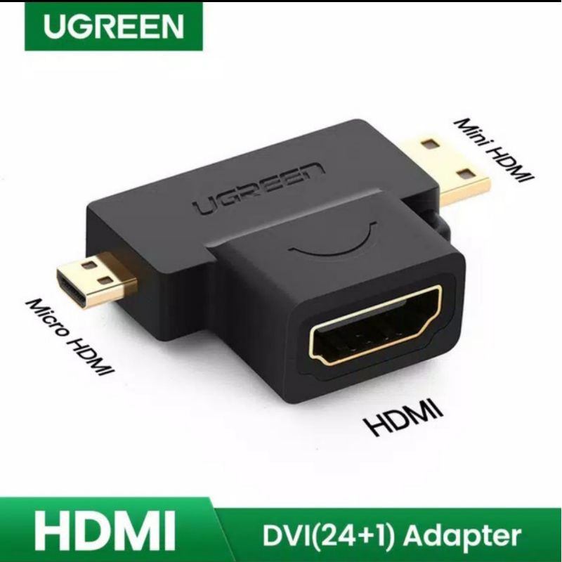 Ugreen Konverter Mini Micro Hdmi Male to Hdmi Female - Ugreen Micro Mini HDMI To Hdmi