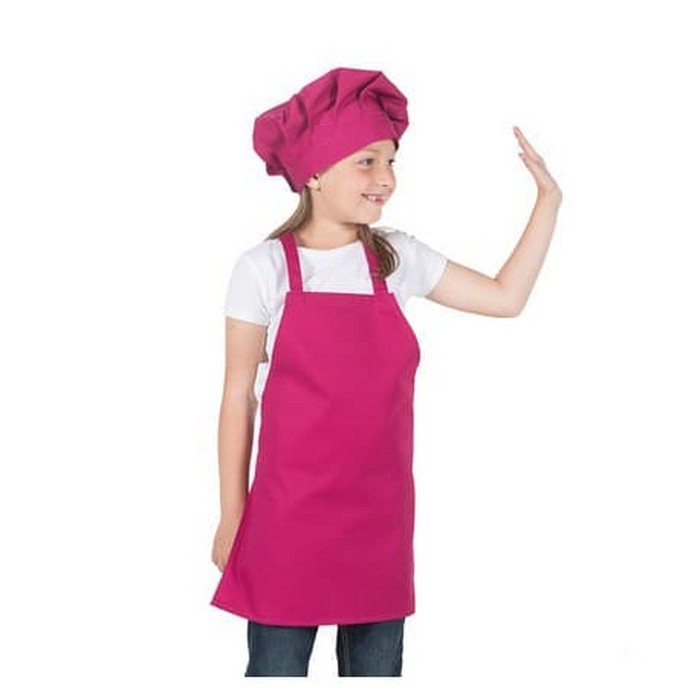 TERLARIS Paket Apron Celemek Anak Drill plus Topi Koki Anak