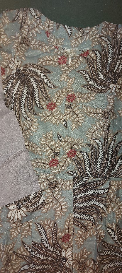 Tey-17 Batik Wanita Asj Sa Hrb026 Kenongo Kemeja Tosca Pendek