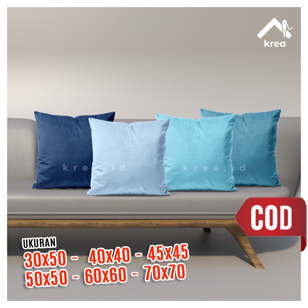 Sarung Bantal Sofa Polos Mix Biru Edition Ukuran 30x50, 40x40, 45x45, 50x50, 60x60, 70x70