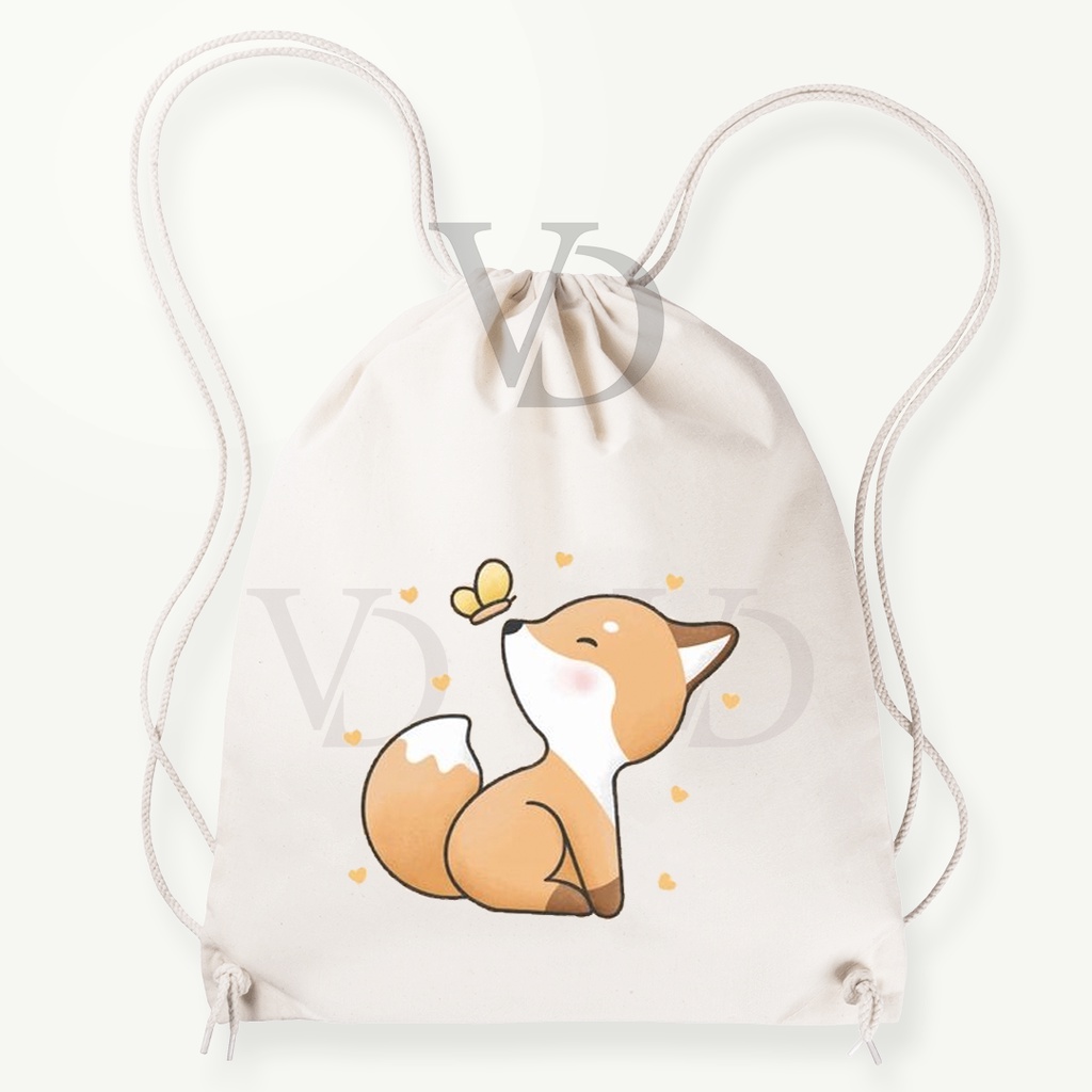 Tas Serut  kanvas / tas serut korea / tas lucu/ tas gendong kanvas / tas custom korea / tas motif animal