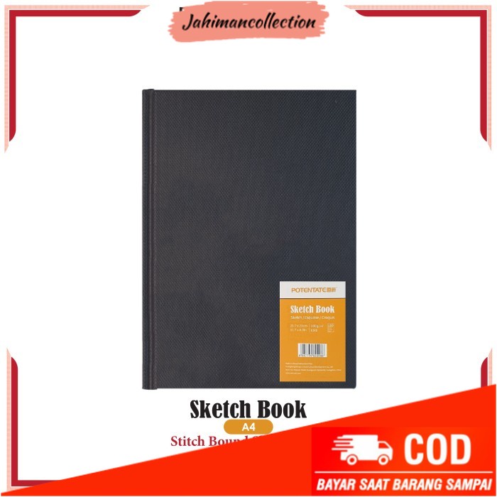 

✨ BISA COD ✨ Buku Sketsa Potentate Hard Cover A4 Stitch Bound Sketchbook