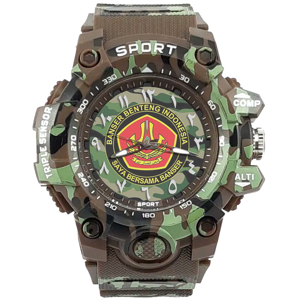 {Istimewa} Jam Tangan BANSER NU (Kami Bersama Banser) -Coklat Army Water Resistant