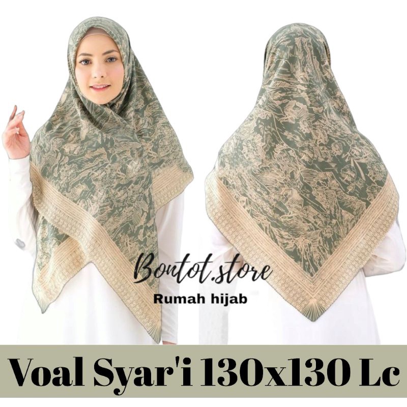 Voal motif Jumbo/ Voal motif syar'i /Voal Motif size 130x130  Jilbab Syar'i Motif Kerudung Syari hijab casual cantik lasercut kerudung segiempat voal premium-7