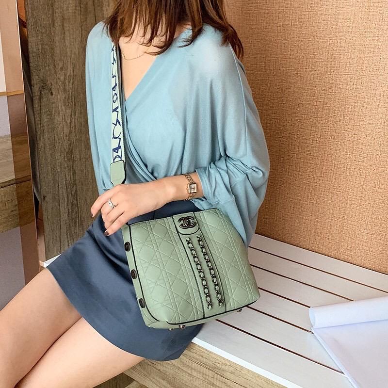 EL 5304 LT 1282 RISCE TAS SELEMPANG TALI MOTIF  IMPORT WANITA CEWEK PEREMPUAN JAKARTA BATAM