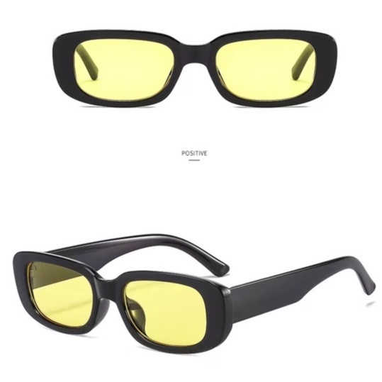 (Rowling) Kacamata Hitam  Abu Bingkai Hitam Anti-UV Wanita Pria  Import Kacamata Fashion-Ka-83 C6 Black/Yello