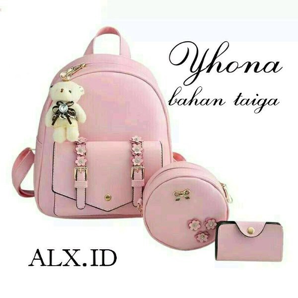 Tas Ransel Set 3in1 Tas Backpack Wanita