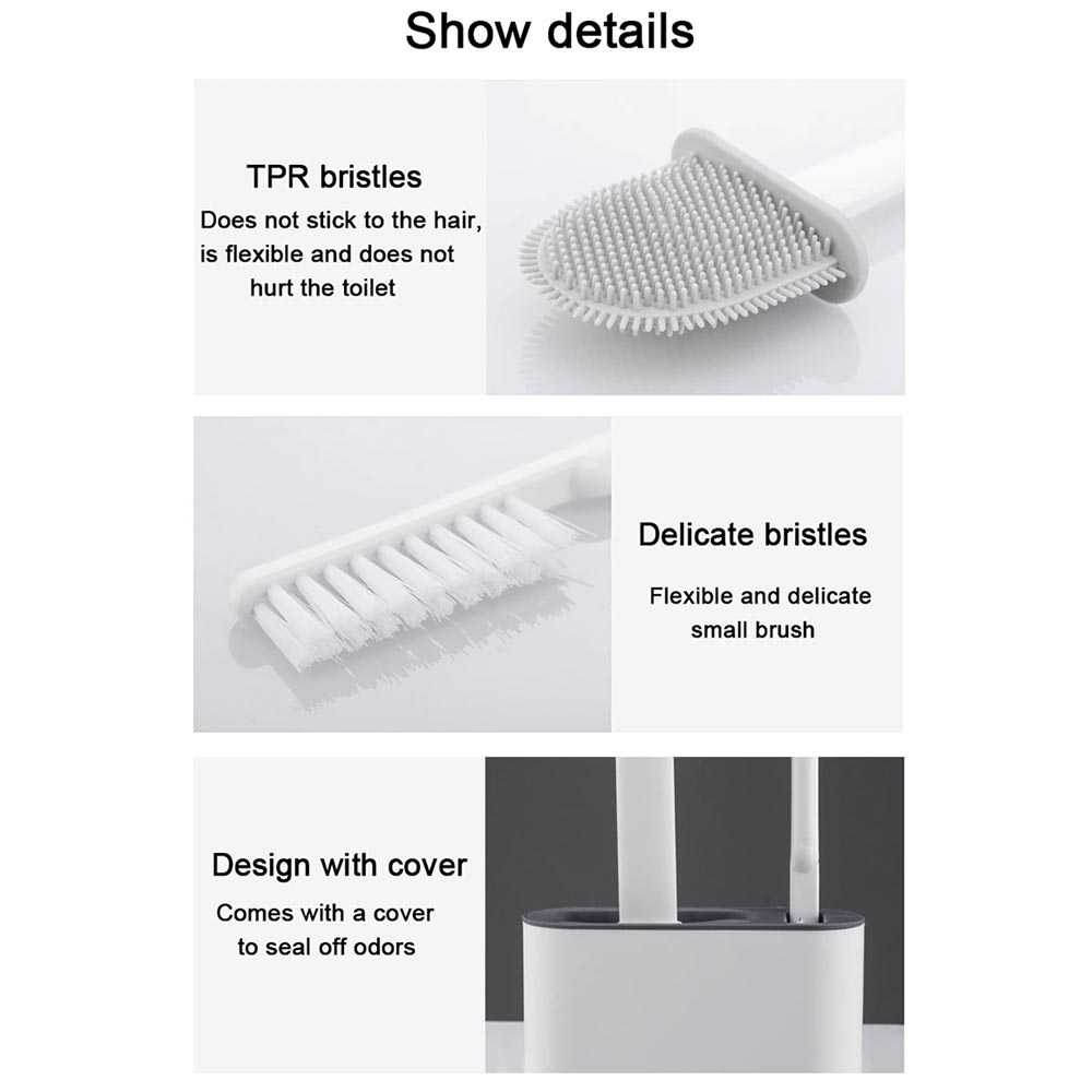 TD-DDG BOUSSAC Sikat Toilet Kamar Mandi TPR Silicone Bathroom Brush - HS-338