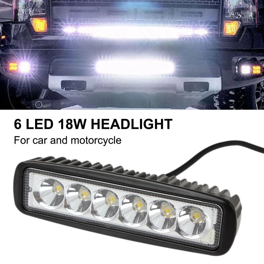 1 Pc Super Bright 18W Portable Waterproof and Durable Universal Car Spot Lights With 6 LED bulbs