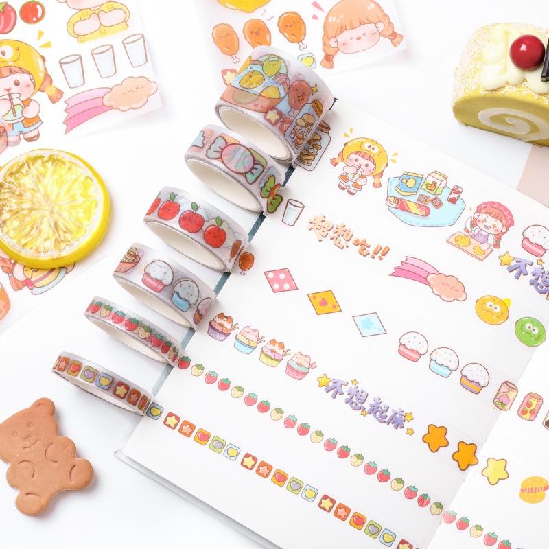 PAOPAO Stiker Cute 1 Set Quality Box Import 6 X 6 Karakter Lucu dan Roll Stiker Cute