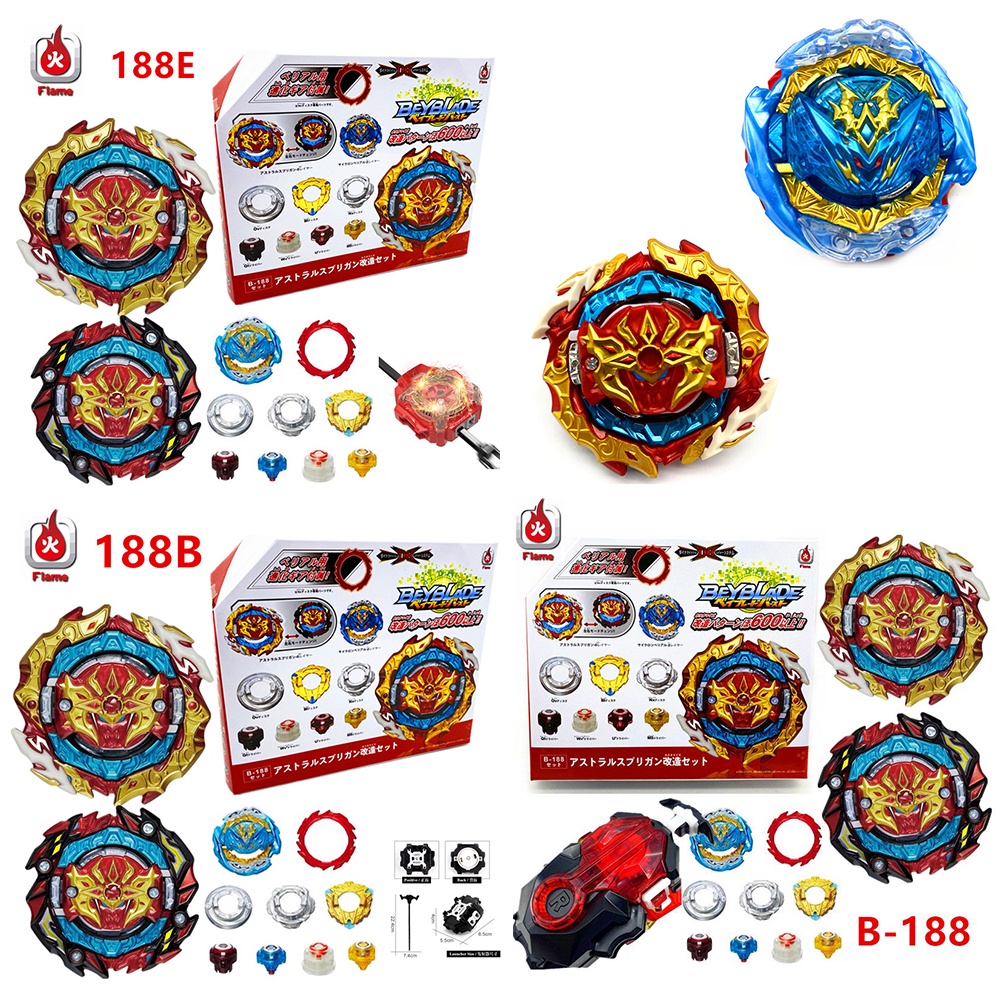 DB B188 Beyblade Astral Spriggan Cyclone Belial Shu Kurenai Spark Launcher