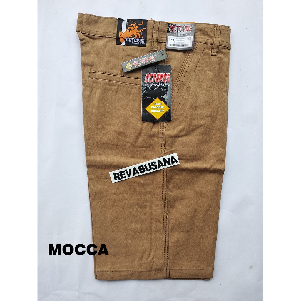 Celana Pendek Pria Polos Distro Chino Katun Strecht Melar 27 - 55 Revabusana Reva Busana