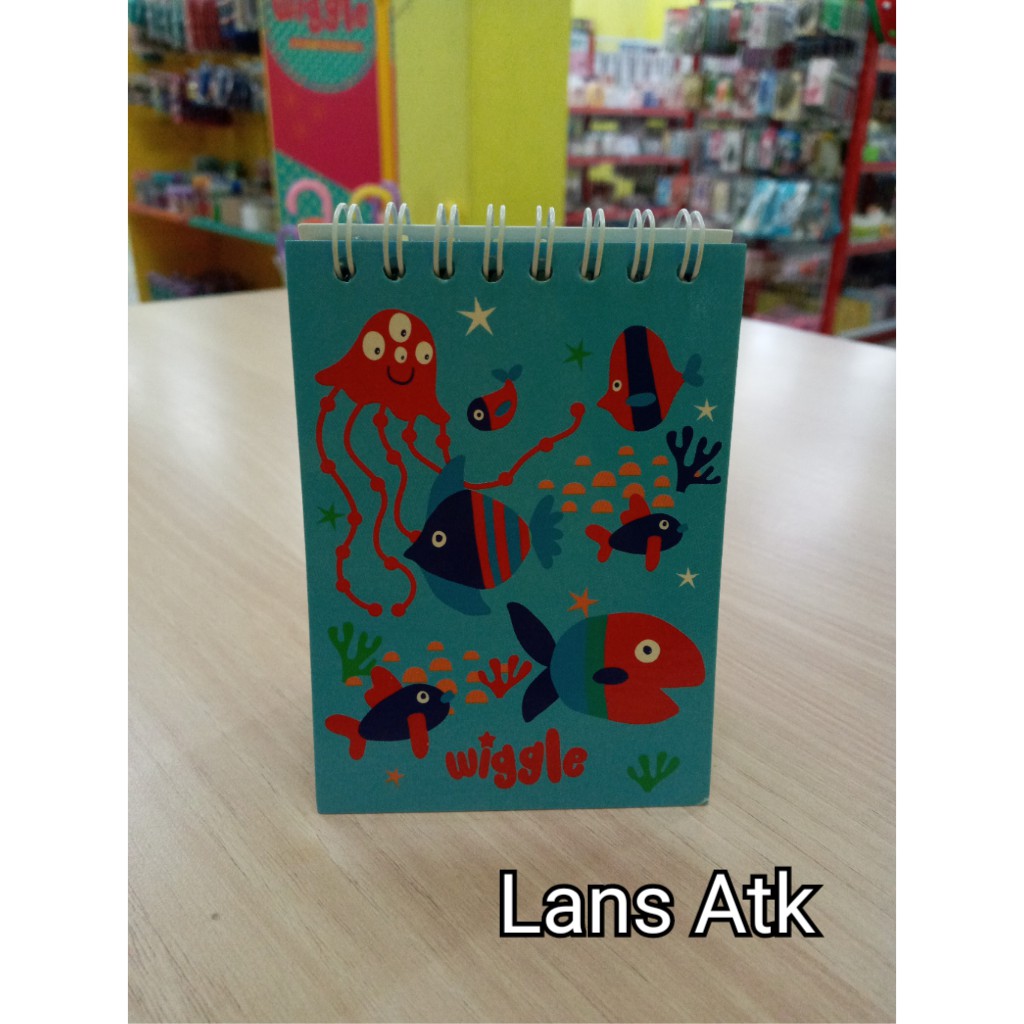 

WIGGLE NAUTICAL NOTEBOOK A7 cupcake robot memo spiral a7 agenda