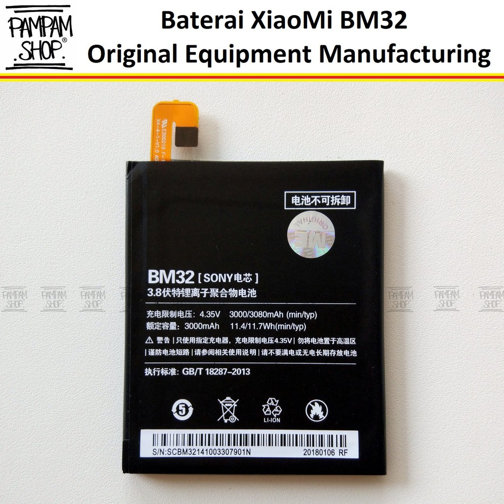 Baterai XiaoMi BM32 Mi4 Original OEM | Battery, Batrai, Batre, BM 32, HP, Xiao Mi 4