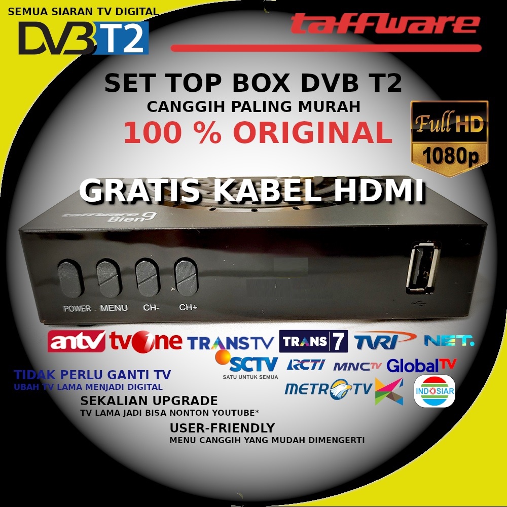 STB Taffware Bien 9 Digital Satellite TV Tuner Set Top Box Receiver Full HD 1080P DVB-T2