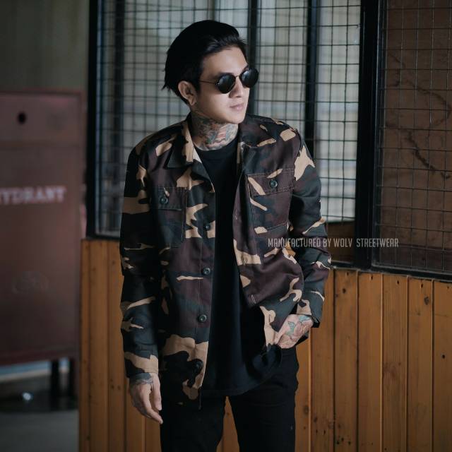 Jaket Semi Parka Tracker Camo Army Pria Terbaik Original