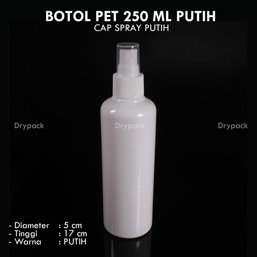 Botol PET 250 ML Putih Spray