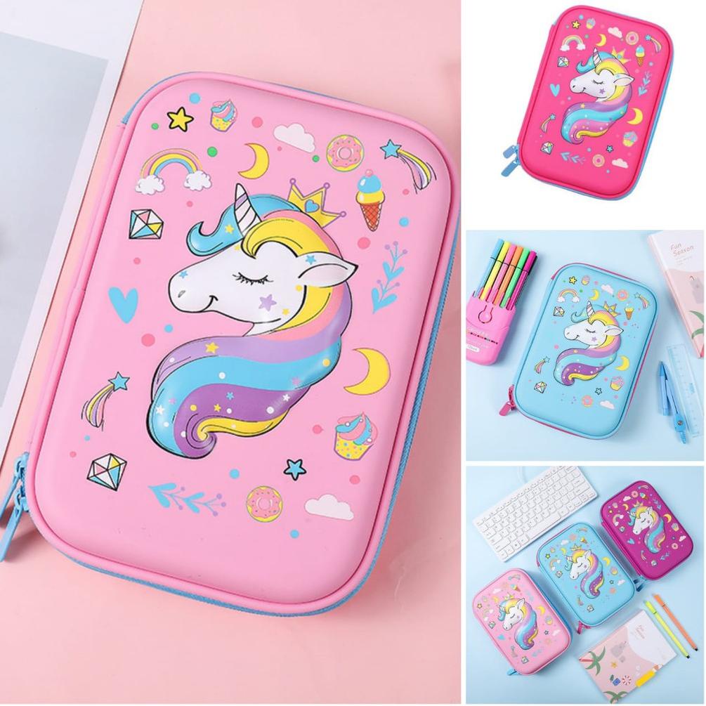 

[KODE EKZIA] Tempat pensil kotak pensil 3D Unicorn Pencil Case tempat pensil Unicorn Kepala kado anak perempuan unicorn lucu import berkualitas