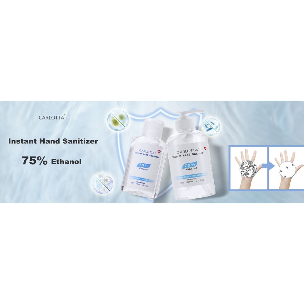 500ML CARLOTTA BOTOL HS001 75% Ethanol Moisturizing Hand Sanitizer GEL Desinfektan Moisturizing