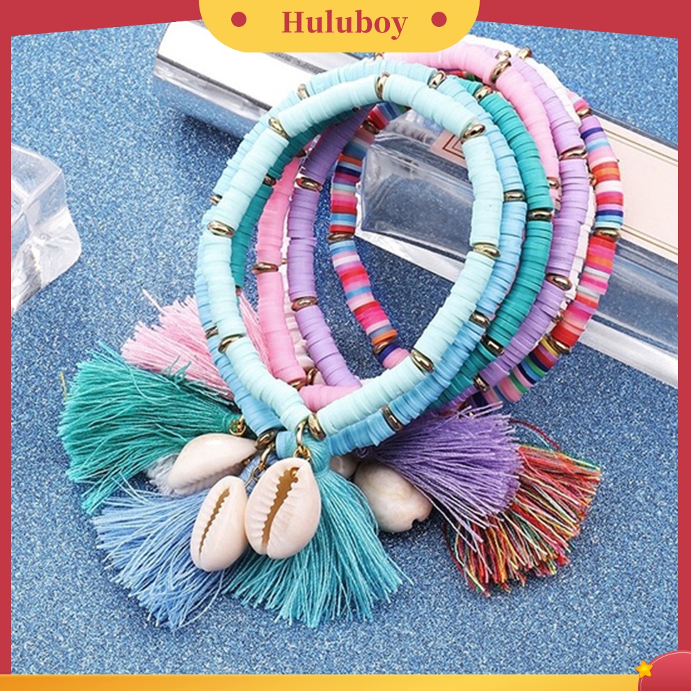 Hu Hu Hu Hu Hu Alat Bantu Pasang Kacamata♡ Gelang Tali Persahabatan Wanita Bandul Desain Kerangrumbai Gaya Bohemian Menarik Untuk Hadiah