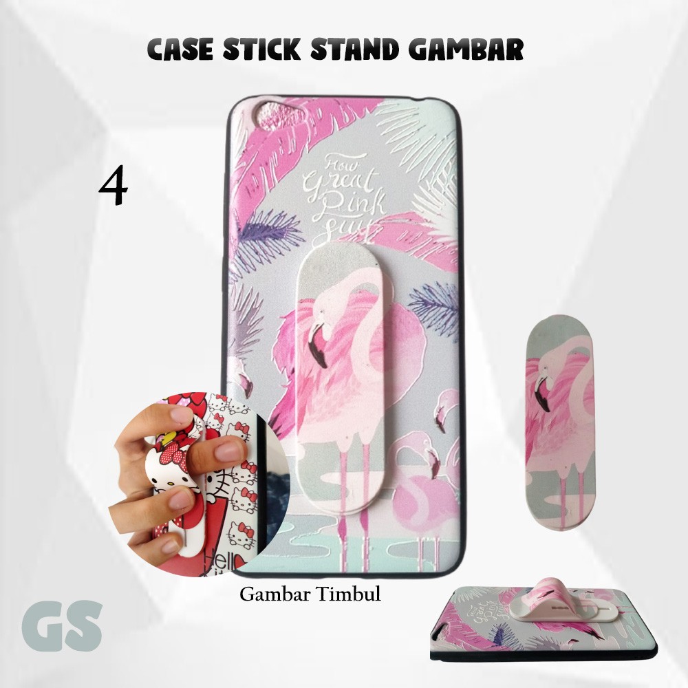 Casing case hp import Stick Stand Gambar karakter lucu VIVO Y21 Y55