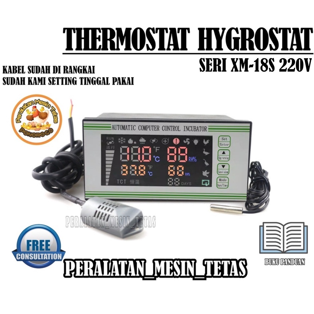 Xm-18s Egg Incubator Termostat Hygrostat Termohygrostat Automatic