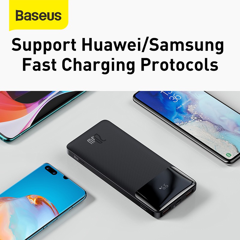 Baseus Bipow Power bank Fast Charging Quick Charge 3.0 Type C PD iPhone 10000mAh 20W