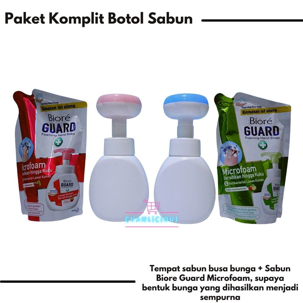 Jual Botol Tempat Sabun Busa Bentuk Bunga/Flower Stamp Hand Soap