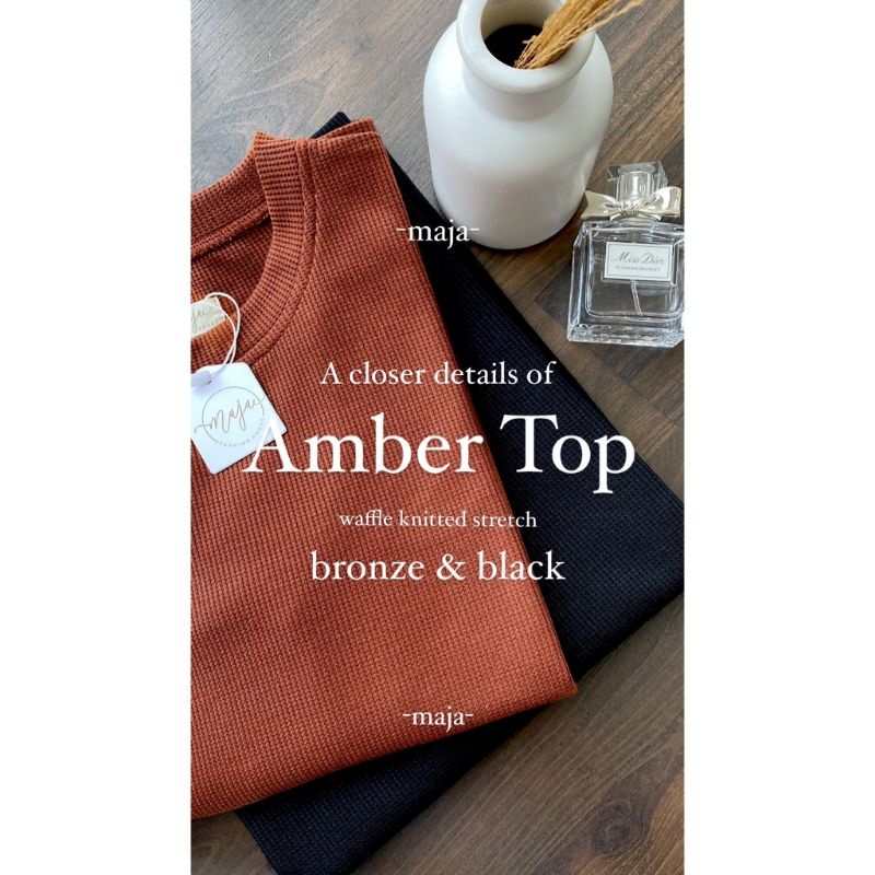 amber top lengan pendek