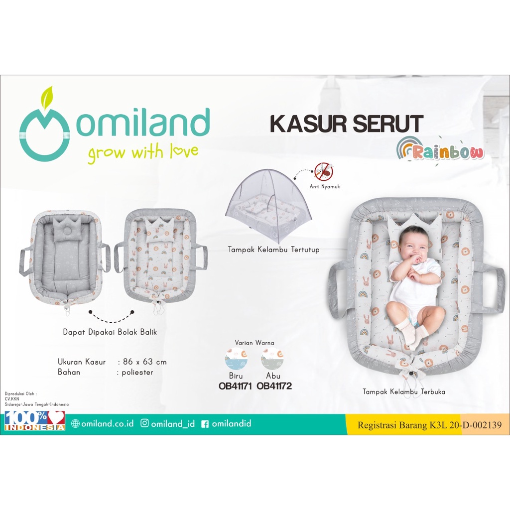 Omiland OB41171 OB41172 Kasur Bayi Serut Rainbow Series