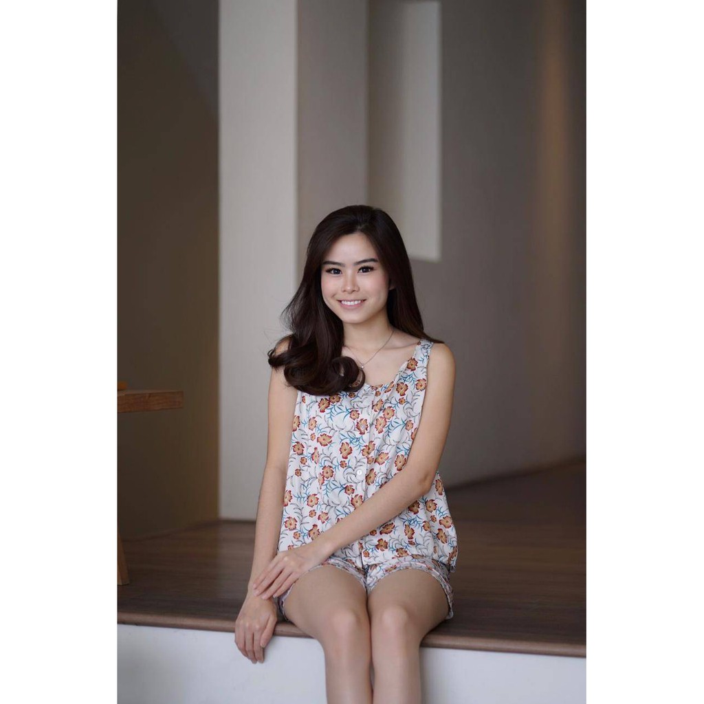 JR-Piyama Satin Scarlet (TankTop) - WHITE