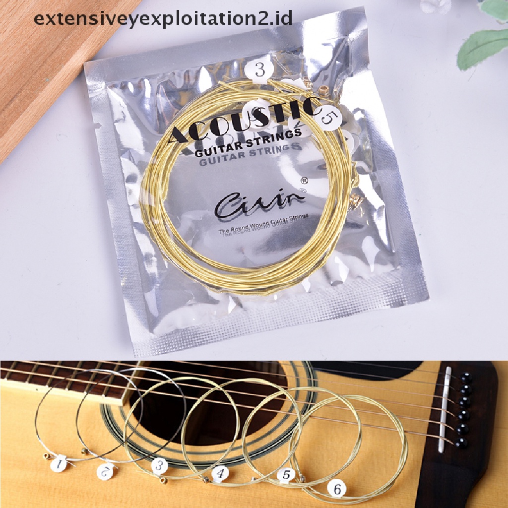 (Hotter) 6pcs/set Senar Gitar Akustik Universal Brass Core1