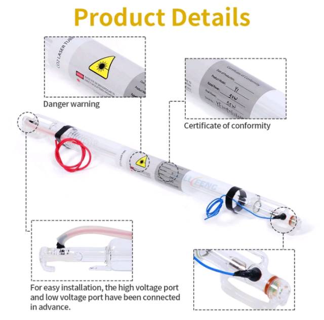 Tabung laser co2 laser tube co2 tabung laser 50w laser tube tabung laser co2