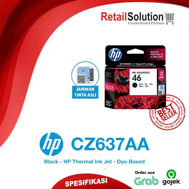 Cartridge HP 46 Black Hitam - Refill Printer HP Deskjet 2029 2529 4729