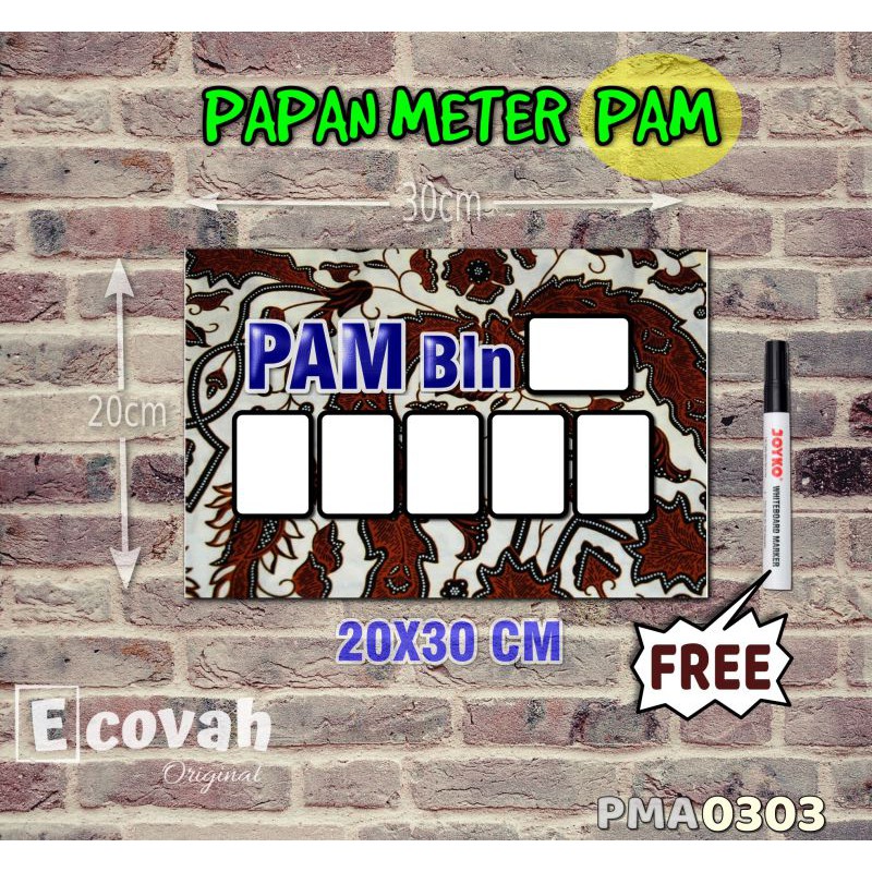 

Ecovah Papan Meter Listrik PLN PAM motif Unik - Batik 03